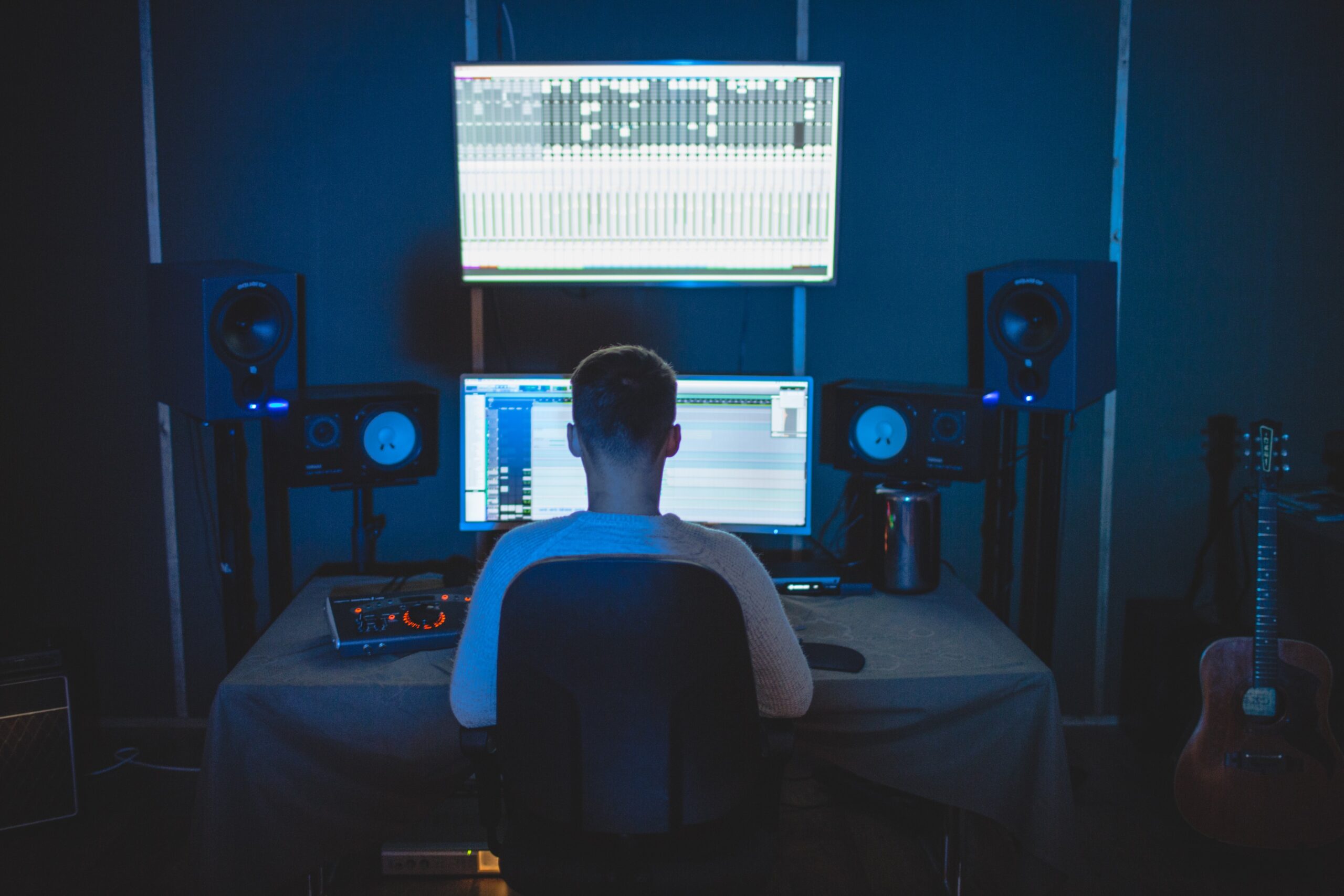 Man looking at computer screen