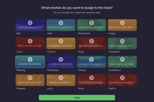 Screenshot of Choose emotion screen